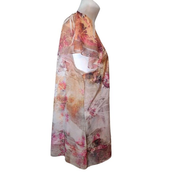 Roz & Ali Sparkle Floral Top Size L Fairy Flowy Artsy Flutter Stretch - Picture 3 of 9